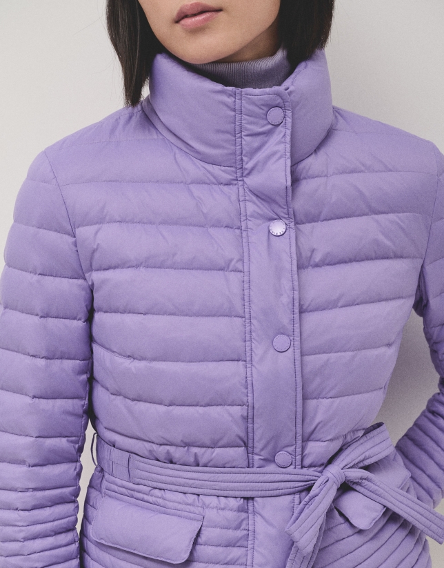 Lilac ski jacket with ecru inside