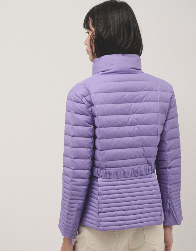 Lilac ski jacket with ecru inside