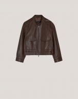 Brown napa bomber jacket