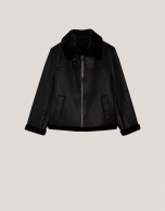 Black double faced leather jacket