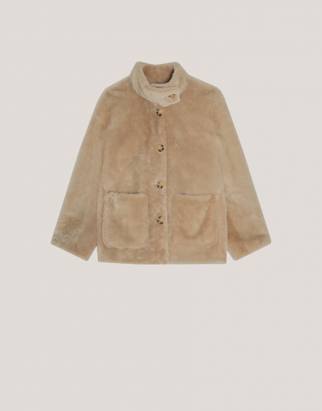 Chaqueta borreguillo beige