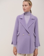 Lilac three-quarter double-faced coat