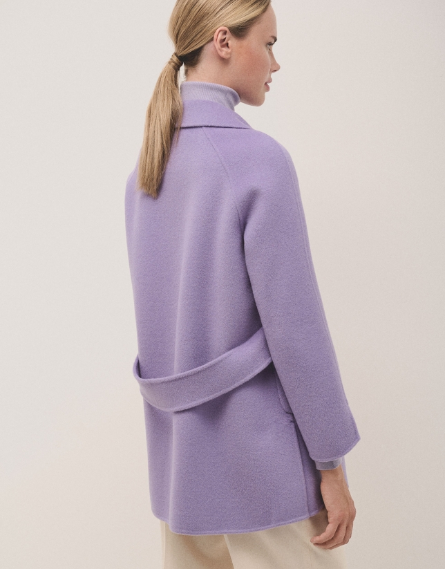 Lilac three-quarter double-faced coat