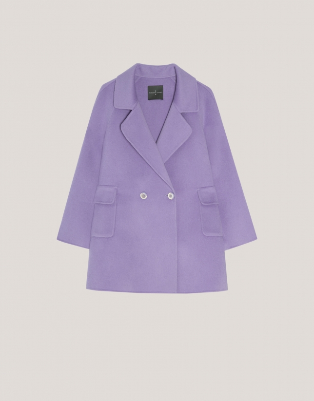 Lilac three-quarter double-faced coat