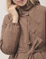 Down brown oversize parka