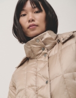 Sand-color quilted coat 