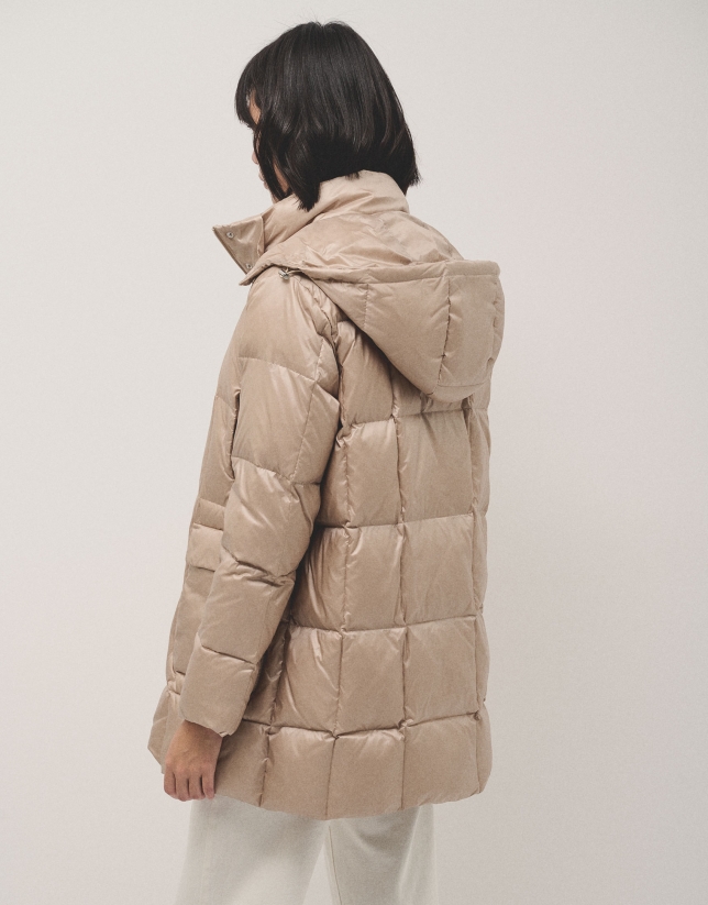 Sand-color quilted coat 