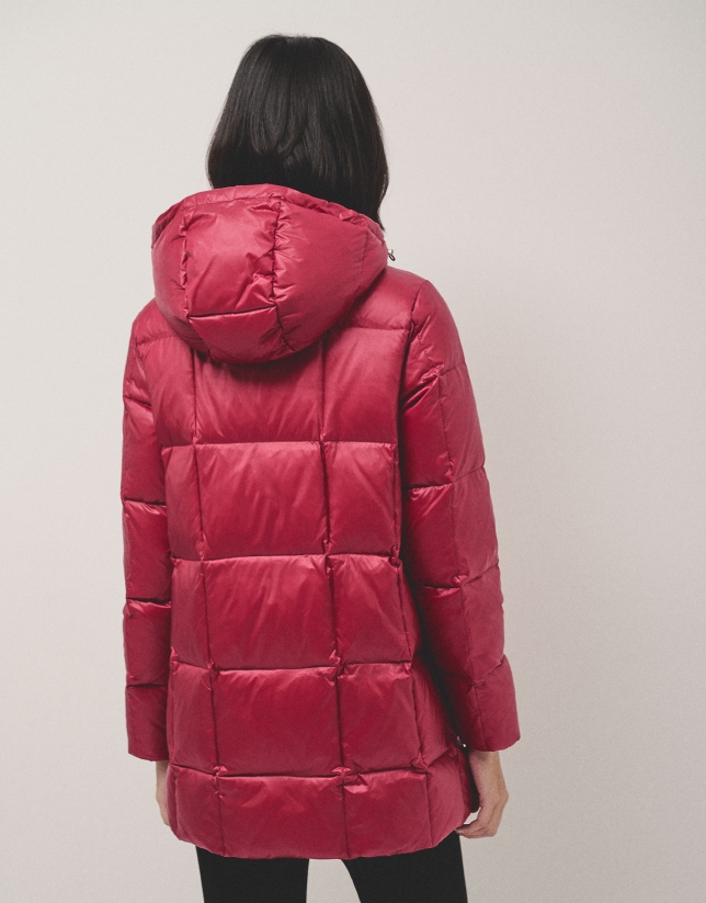 Red quilted coat 