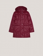 Red quilted coat 