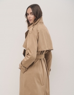 Classic long beige raincoat