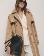 Classic long beige raincoat