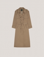 Classic long beige raincoat