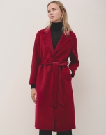 Long red double-faced coat