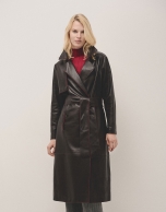 Long black napa raincoat