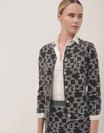 Black and grey knited stars jacquard jacket