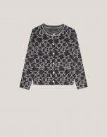 Black and grey knited stars jacquard jacket