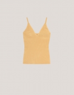 Knit and crochet straps top yellow