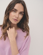 Long sleeves jumper in pink lurex