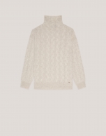 Turtleneck jumper in beige cashmere