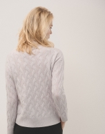 Jersey cuello chimenea cashmere gris