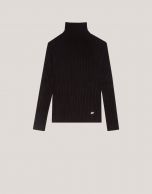 Black ribbed turtleneck jumper