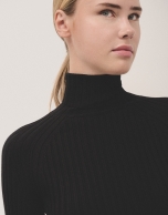 Black ribbed turtleneck jumper