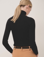 Black ribbed turtleneck jumper