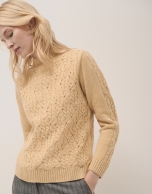 Yellow cable stitch oversize knitted jumper