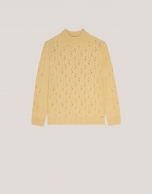 Yellow cable stitch oversize knitted jumper