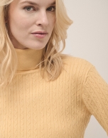 Yellow braided knitted jumper