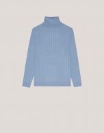 Blue braided knitted jumper