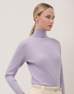 Lilac braided knitted jumper