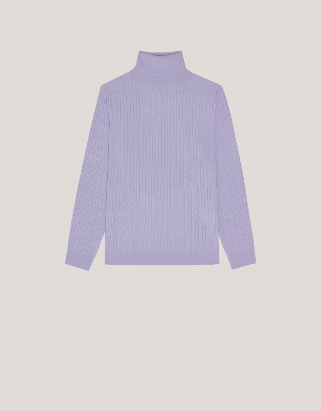 Lilac braided knitted jumper