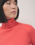 Orange braided knitted jumper