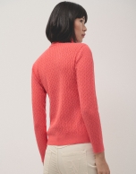 Orange braided knitted jumper