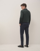 Ink blue dyed fine twill chinos