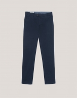 Ink blue dyed fine twill chinos