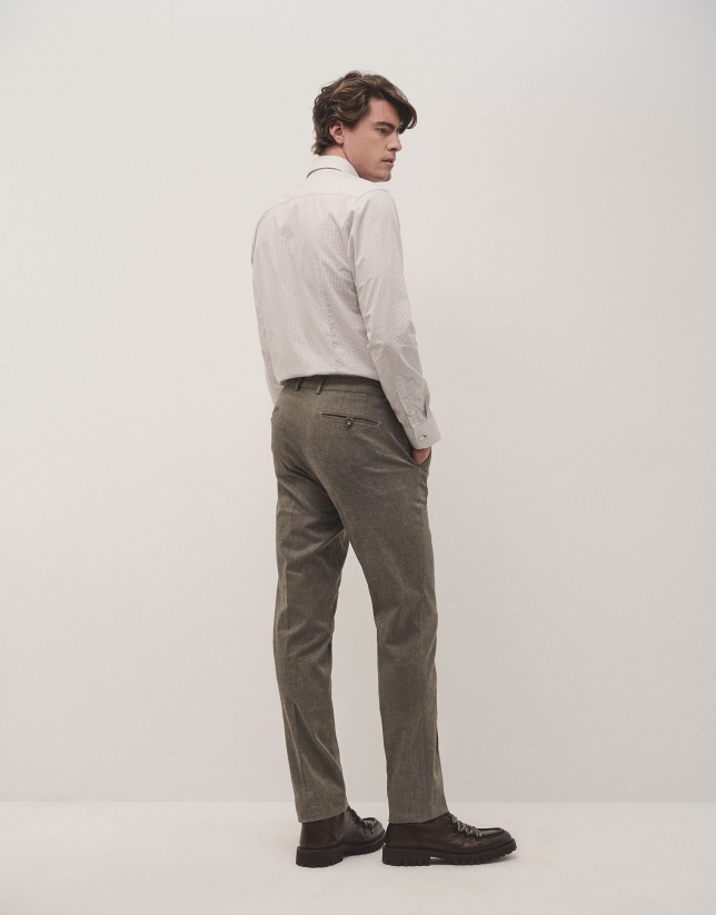 Black/camel structured chinos trousers