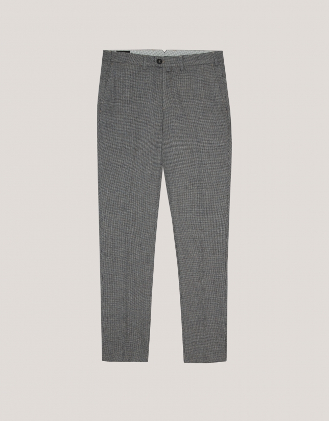 Grey houndstooth trousers