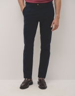 Navy blue dyed chino trousers