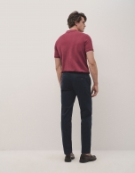 Navy blue dyed chino trousers