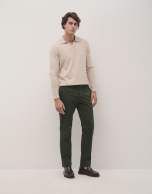 Khaki dyed chino trousers