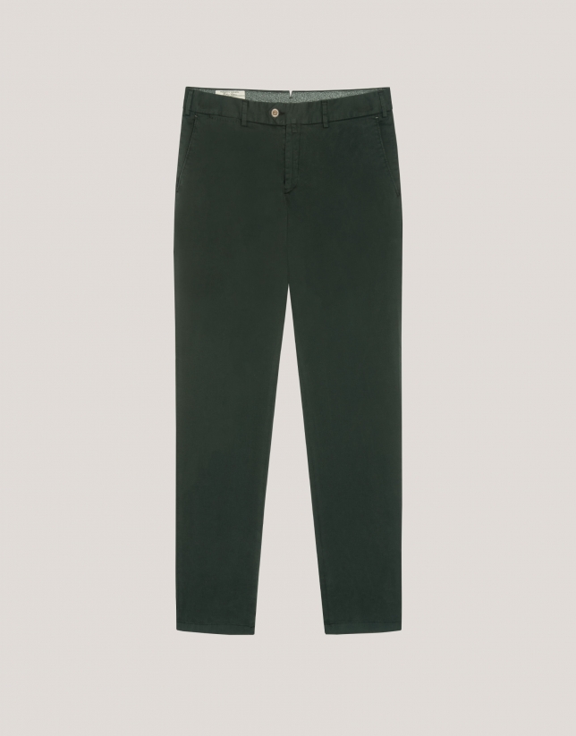 Khaki dyed chino trousers