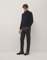 Dark grey blunt knit trousers