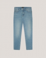 Light blue stone-washed denim jeans