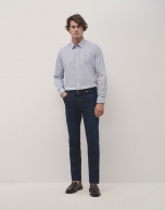 Navy blue slim fit jeans