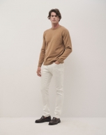 Five pocket dyed twill trousers ecru