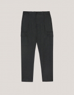 Dark grey twill cargo trousers