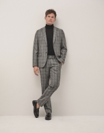 Grey checked wool trousers