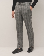 Grey checked wool trousers